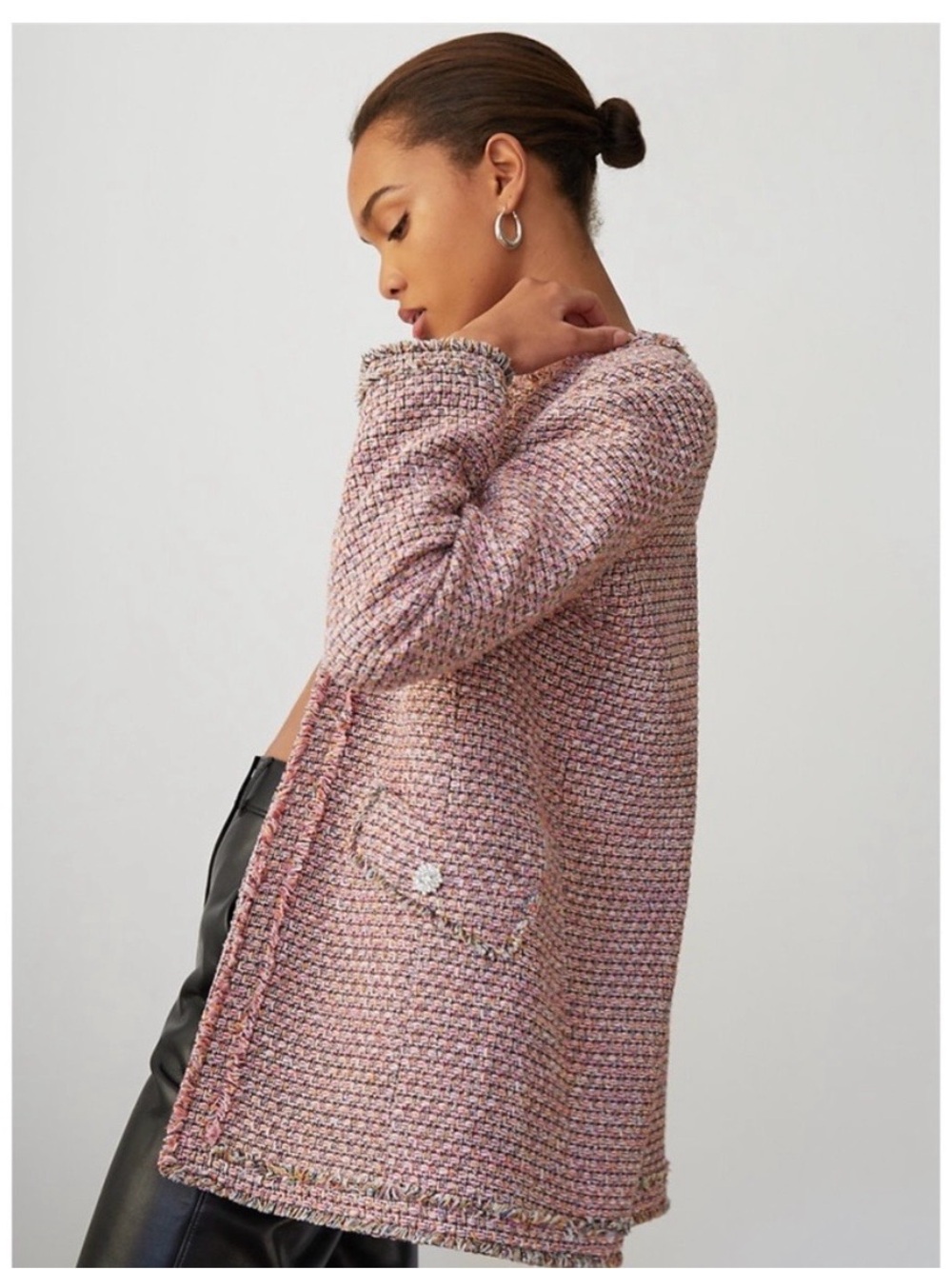 Aritzia Babaton Times Tweed Oversized Jacket Blazer S